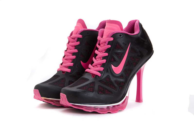Nike Air femmes d amortissement talons bottes Noir Rose (1)